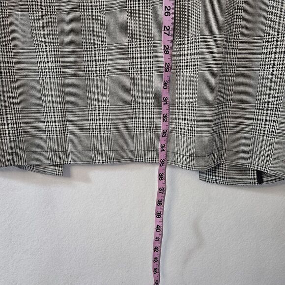 MELLODAY Black & White Houndstooth Blazer Sz S Unlined L/s Pockets Open - Picture 3 of 8